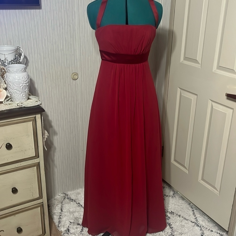 Alfred Angelo Red Chiffon long Gown(59)